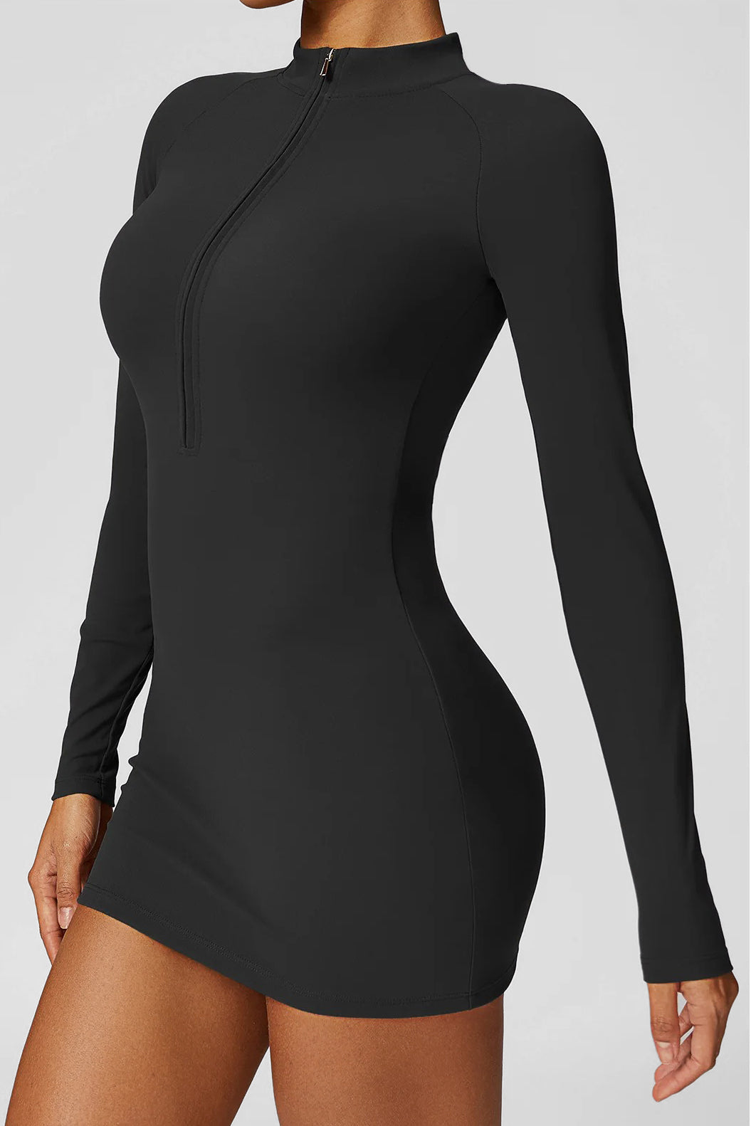 Soft Sculpt Long Sleeve Mock Mini Dress