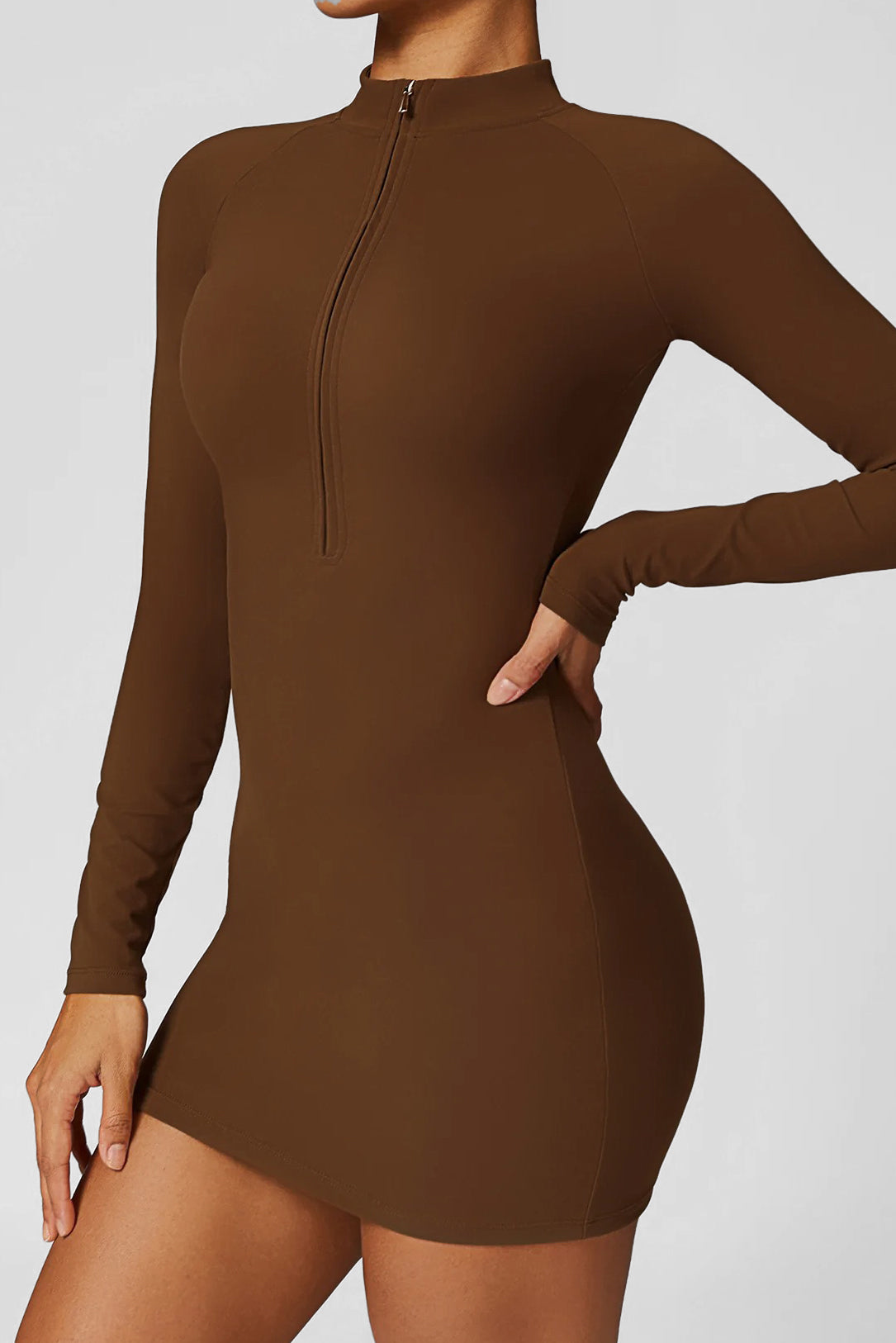 Soft Sculpt Long Sleeve Mock Mini Dress