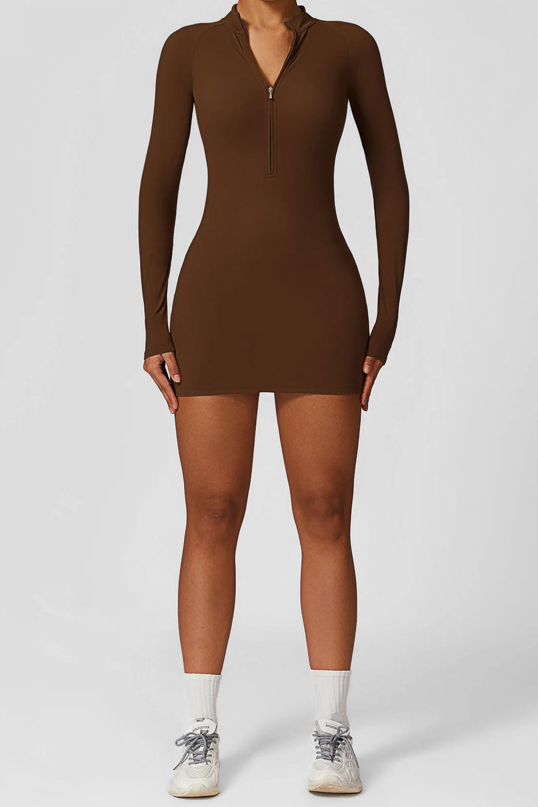 Soft Sculpt Long Sleeve Mock Mini Dress
