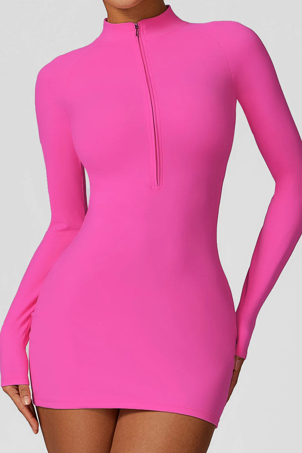 Soft Sculpt Long Sleeve Mock Mini Dress