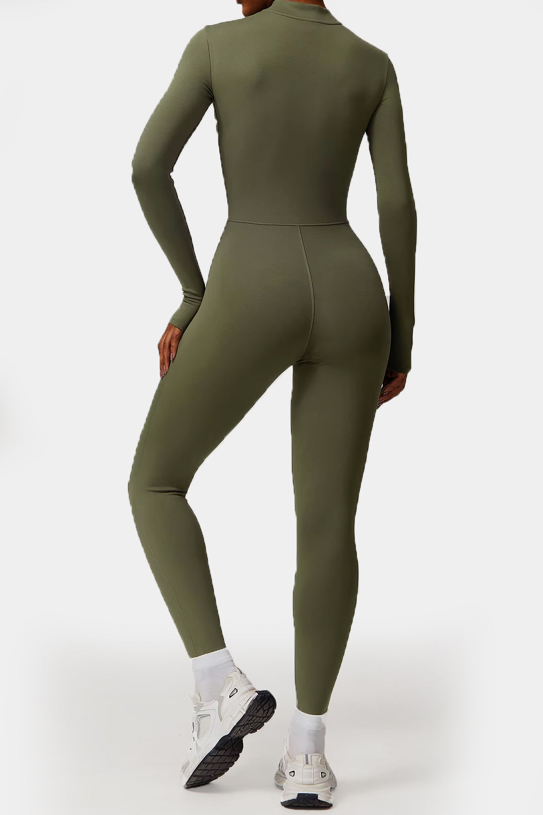 Soft Sculpt Long Sleeve Mock Zip Jumpsuit