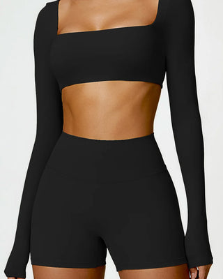 Soft Sculpt Long Sleeve Crop Top by BASE BODY.