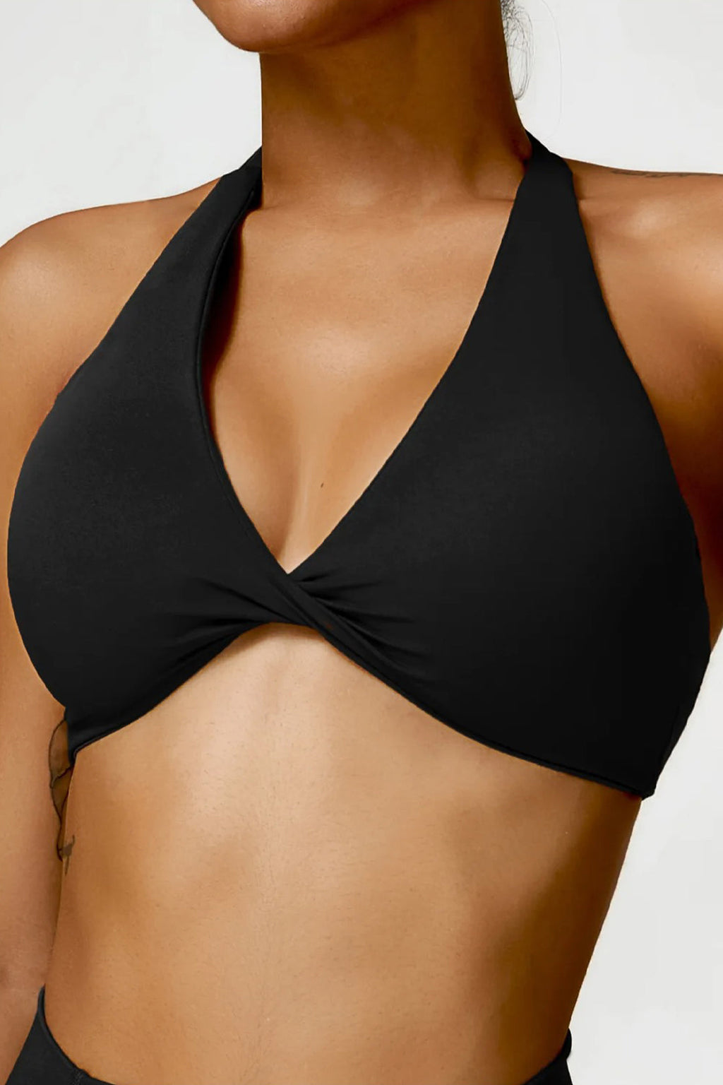 Soft Sculpt Twist Halter Bra by BASE BODY.