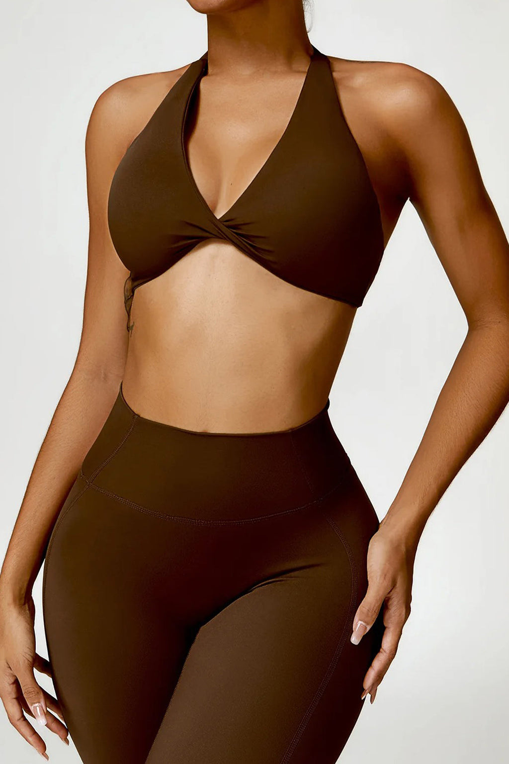 Soft Sculpt Twist Halter Bra by BASE BODY.