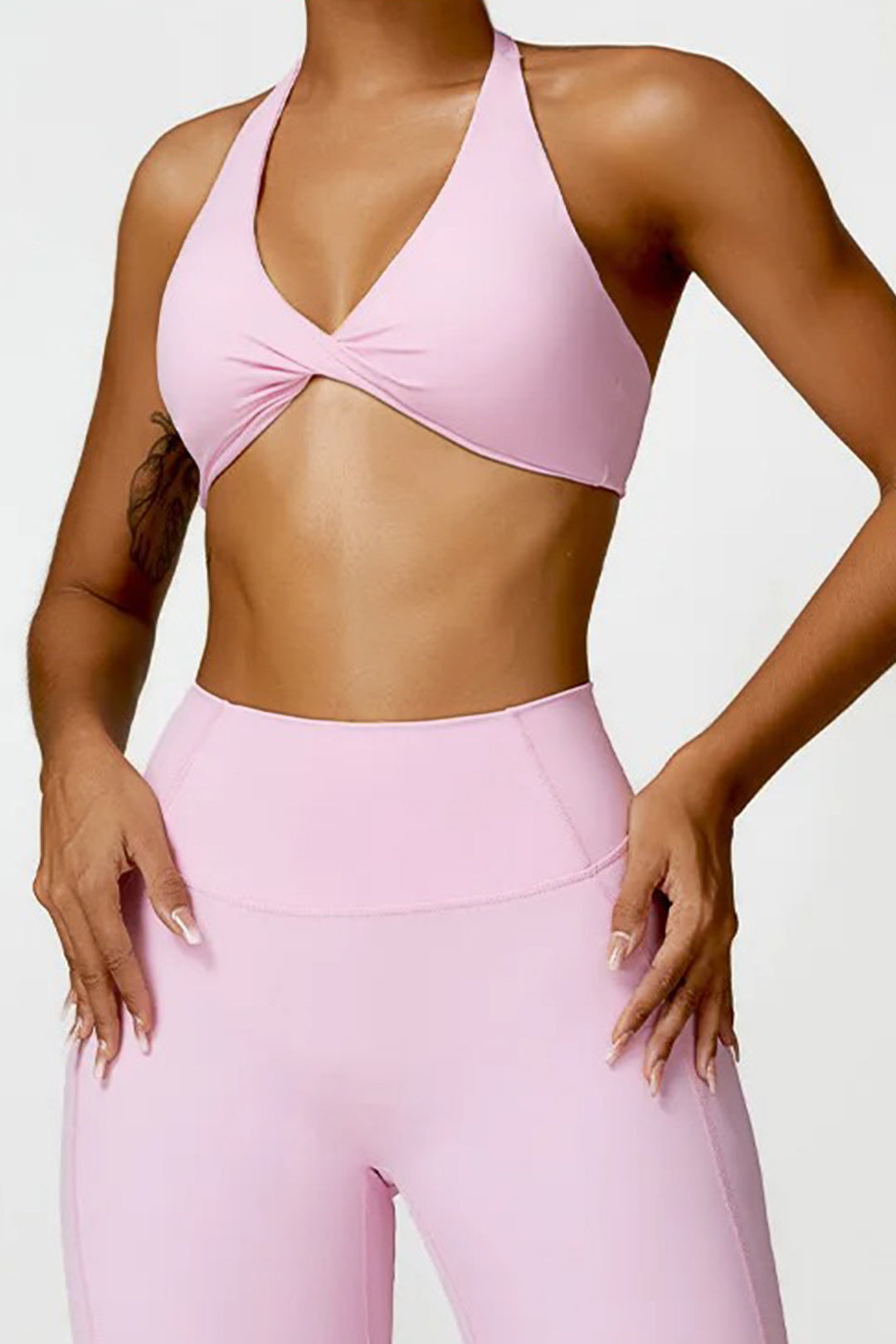 Soft Sculpt Twist Halter Bra by BASE BODY.