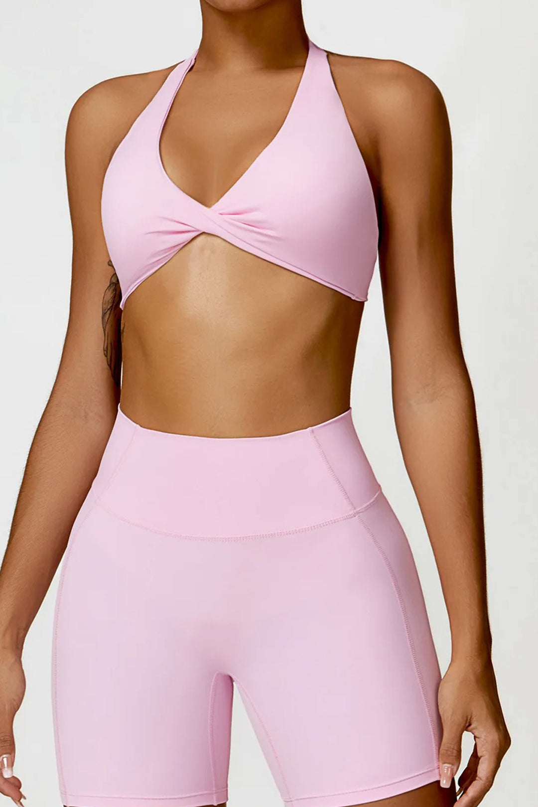 Soft Sculpt Twist Halter Bra by BASE BODY.