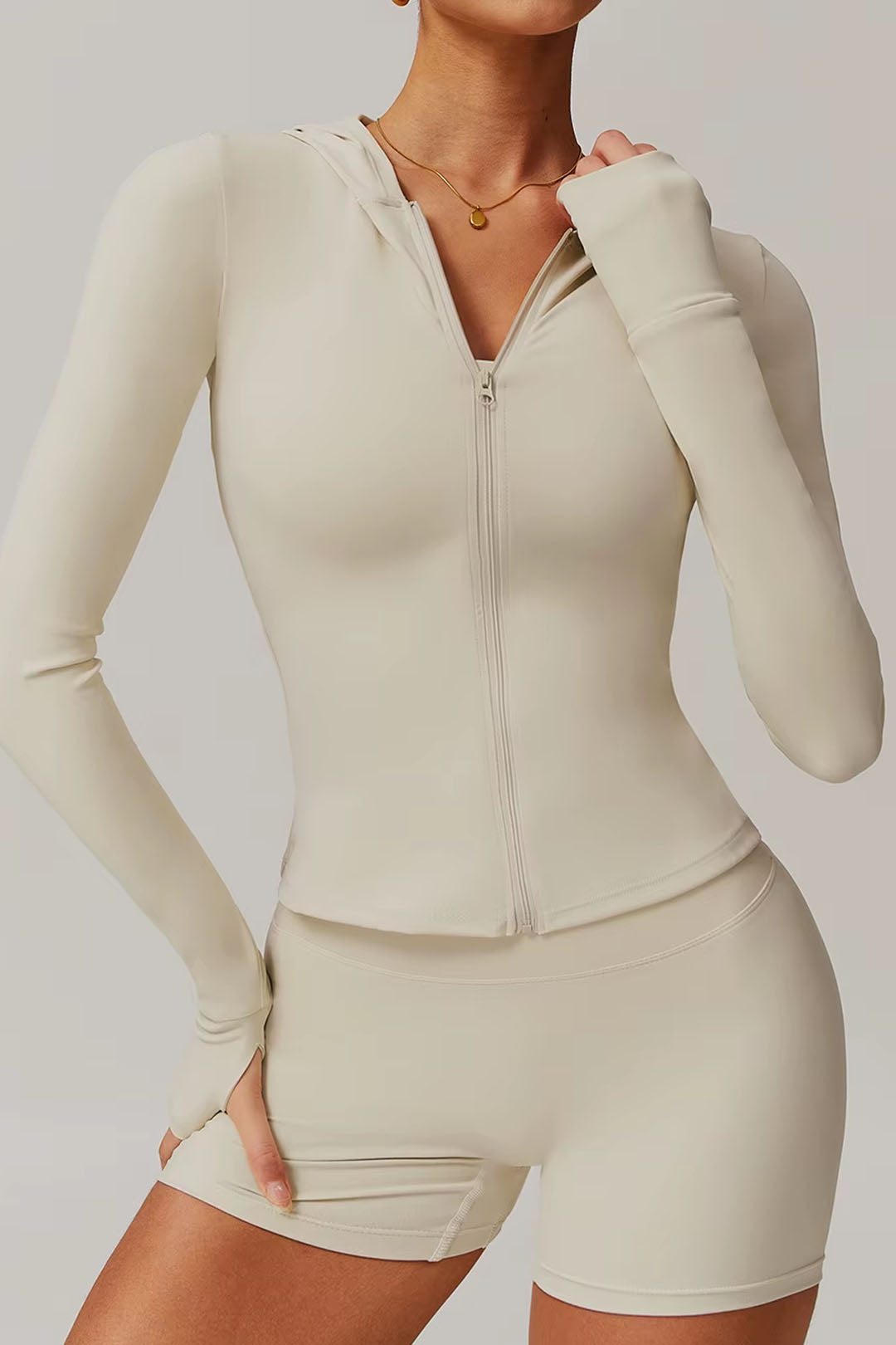 Soft Sculpt Hooded Zip Jacket