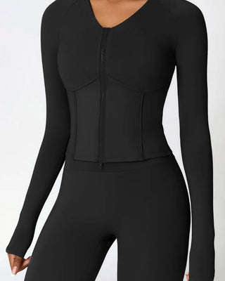 BASE BODY - Soft Sculpt Corset Zip Jacket