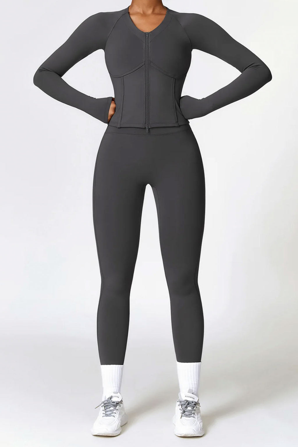 BASE BODY - Soft Sculpt Corset Zip Jacket