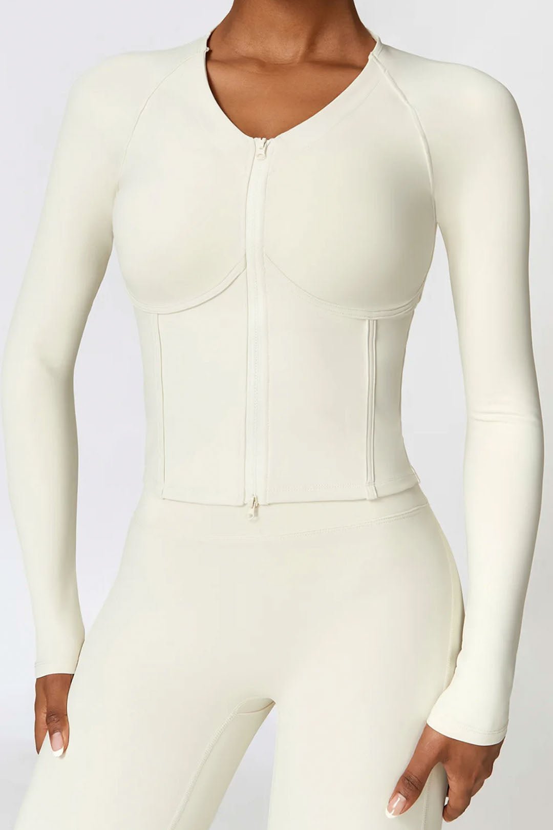 BASE BODY - Soft Sculpt Corset Zip Jacket