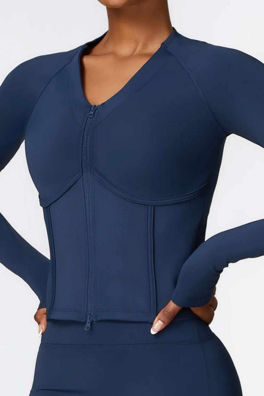 BASE BODY - Soft Sculpt Corset Zip Jacket