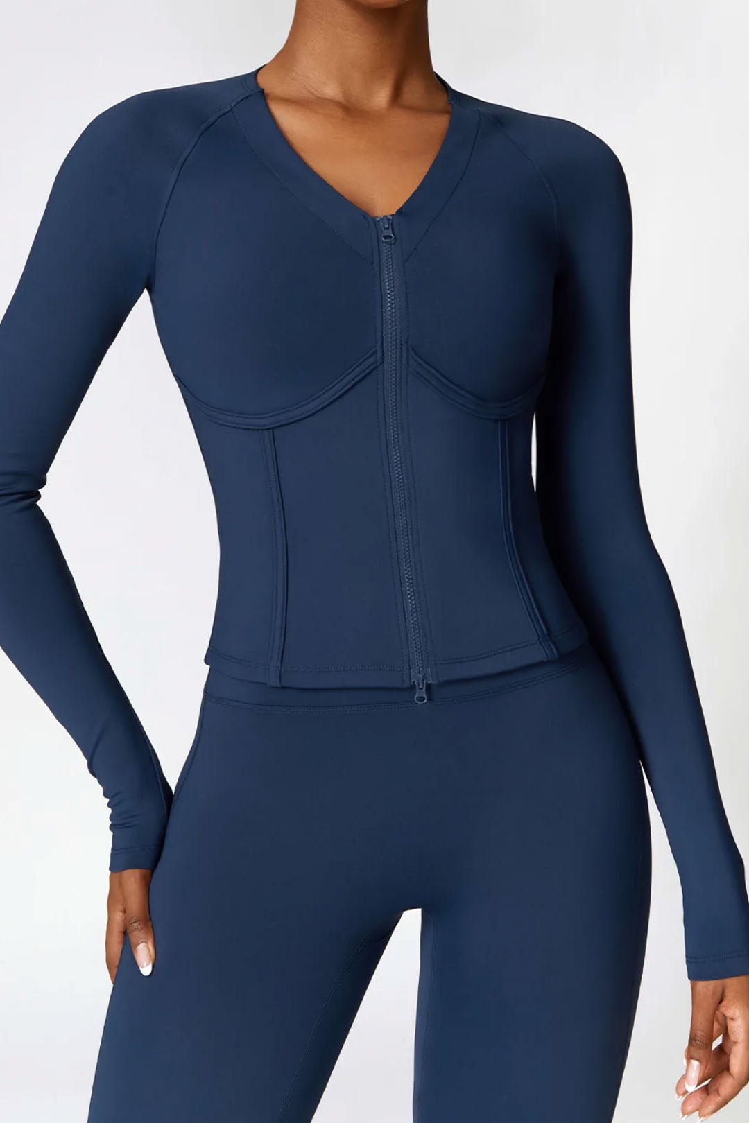 BASE BODY - Soft Sculpt Corset Zip Jacket